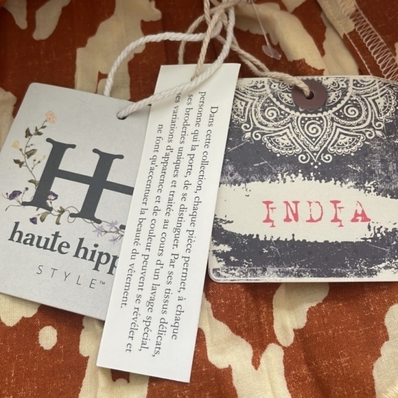 NWT Haute Hippie Seashell Tribal Beaded Flowy Strap Top 0016 - Picture 10 of 10